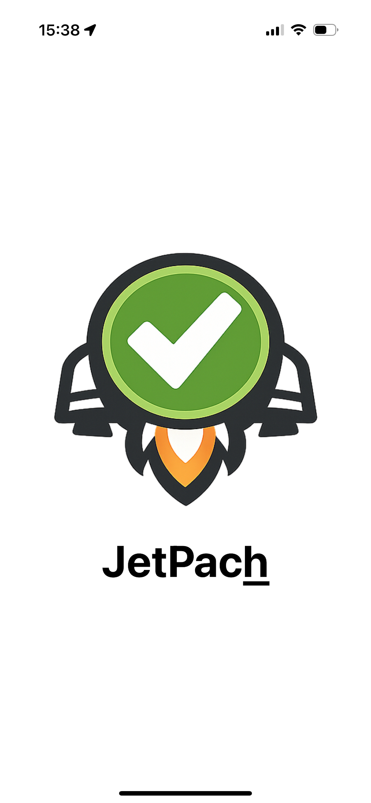 JetPach splash screen with logo